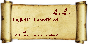 Lajkó Leonárd névjegykártya