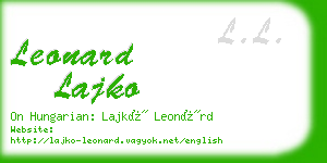 leonard lajko business card
